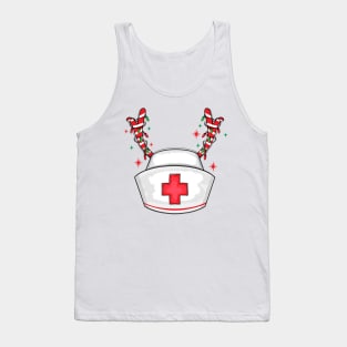 Christmas Nurse Hat Reindeer Tank Top